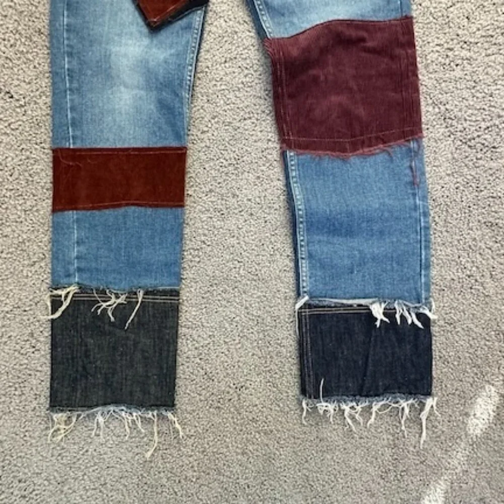 Levi's 511 Patchwork Jeans Professionally Crafted 33 x 32 - Classic 80s Skater